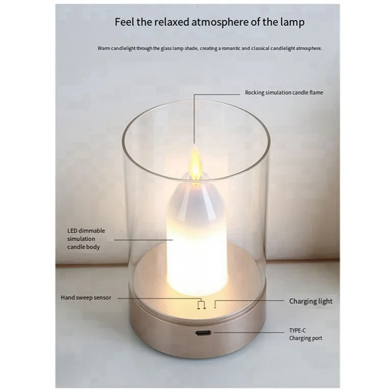 4X USB a lume di candela ricaricabile senza fiamma elettrica a LED candela che balla candele in movimento luce decorazione della casa
