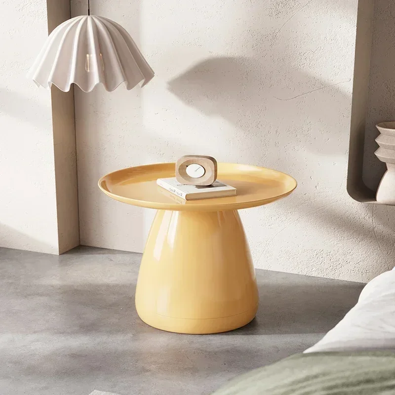 Nordic Cream Wind Coffee Table Simple Modern Plastic Round Tea Table Creative Side Table Living Room