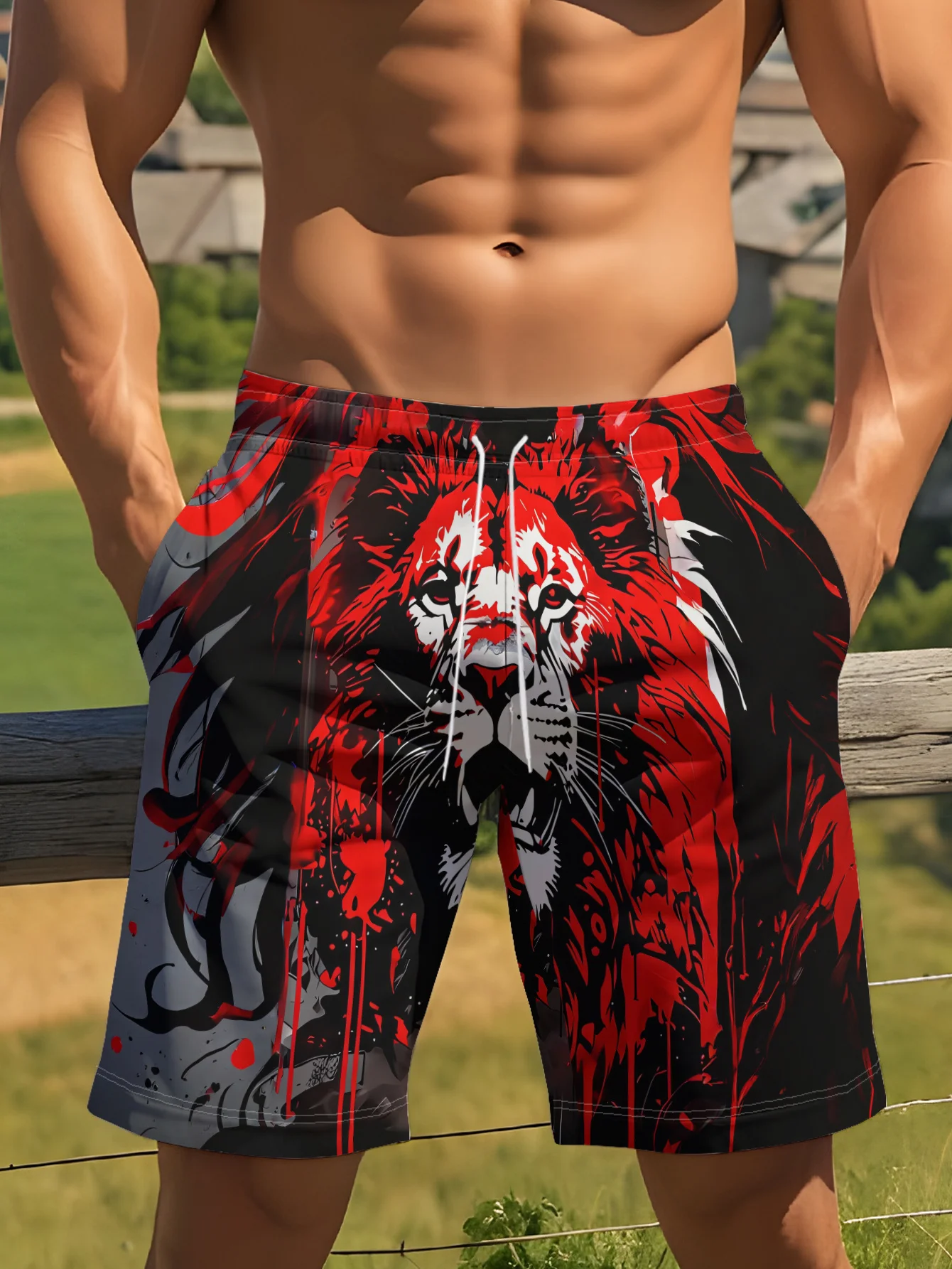 

Мужские пляжные шорты-плавки с принтом ломтиков апельсина, лимона и лайма, быстросохнущие, на шнурке, 2026