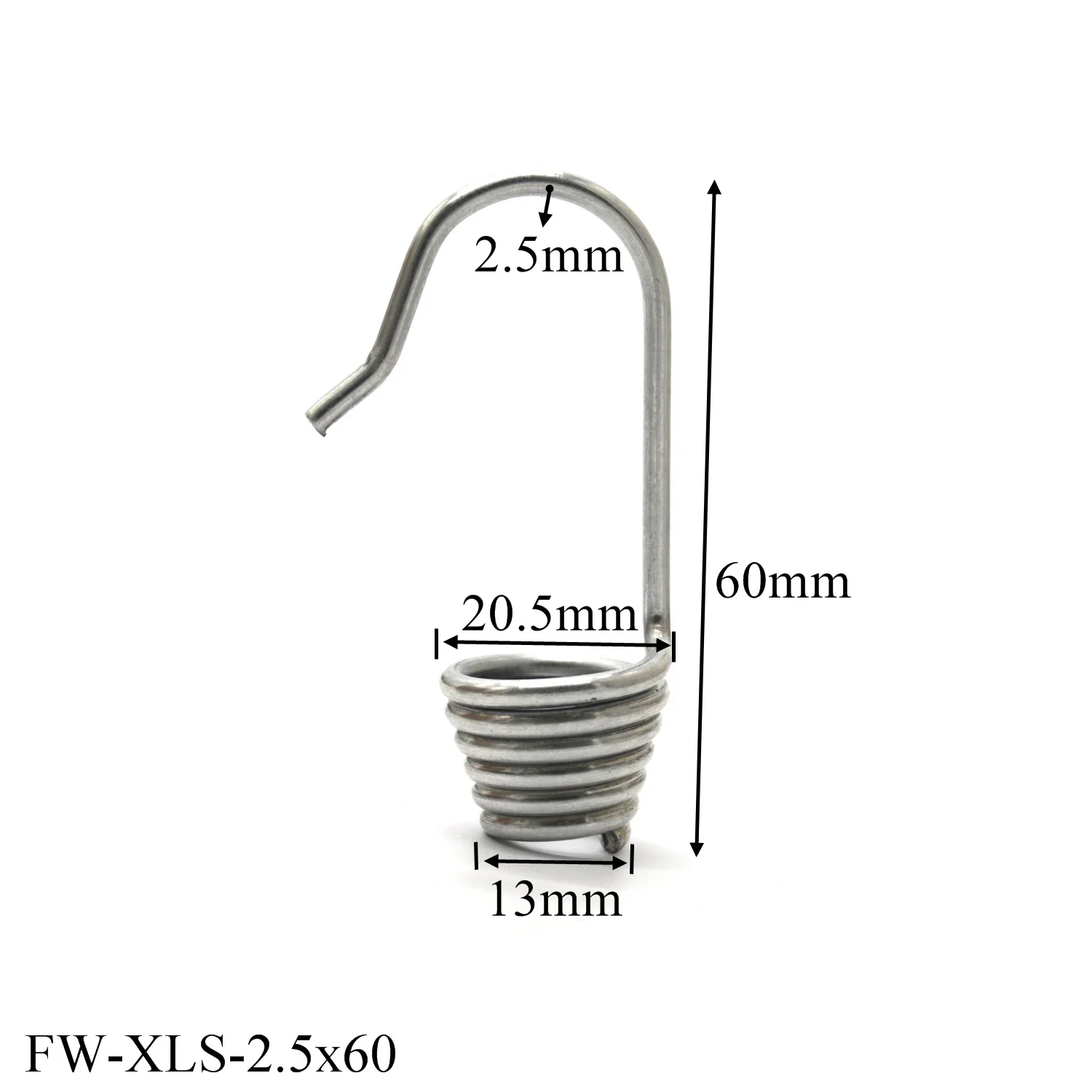 2PCS Hardened Steel Spiral Wire Hooks Shock Bungee Galvanized Steel Tension Spring  Cord Rope Elastic End For 6-8mm