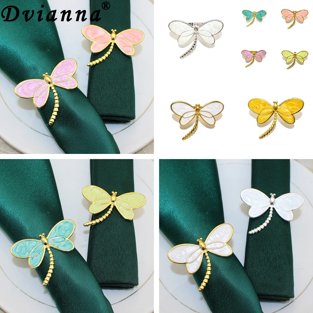 

20Pcs Colorful Dragonfly Napkin Rings Cute Insect Dragonfly Party Decorations Table Napkin Holder Thanksgiving Decoration HWW07