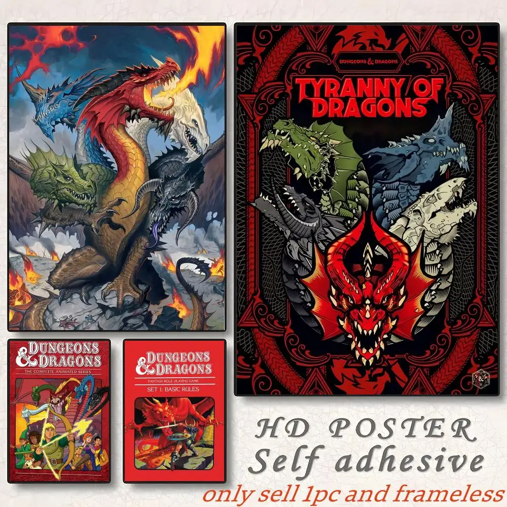 Classic Games Dungeons and Dragons-D Poster Poster painting with prints Home bedroom living room decoration gift