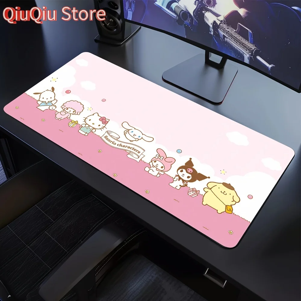 

Sweet & Cool Anime Girl Mouse Pad - Anti-Slip Large Size (400x900mm/300x600mm/300x800mm) with Vibrant Pastel Pink Kawaii Illustr