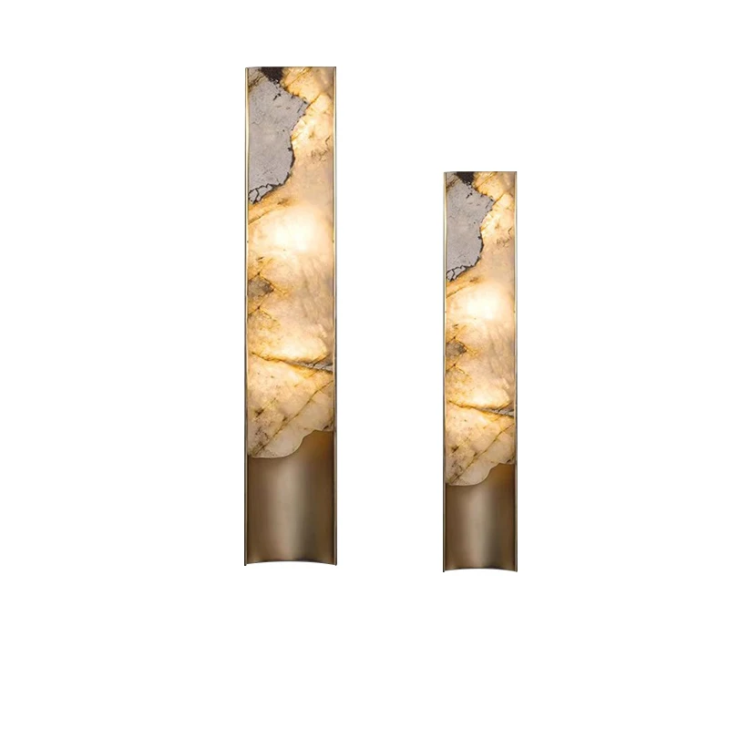 Creative Modern Luxury Alabaster Wall Sconce Lamps, Room Decor Bedside Lighting Marble Wall Mounted Lights for Living Room