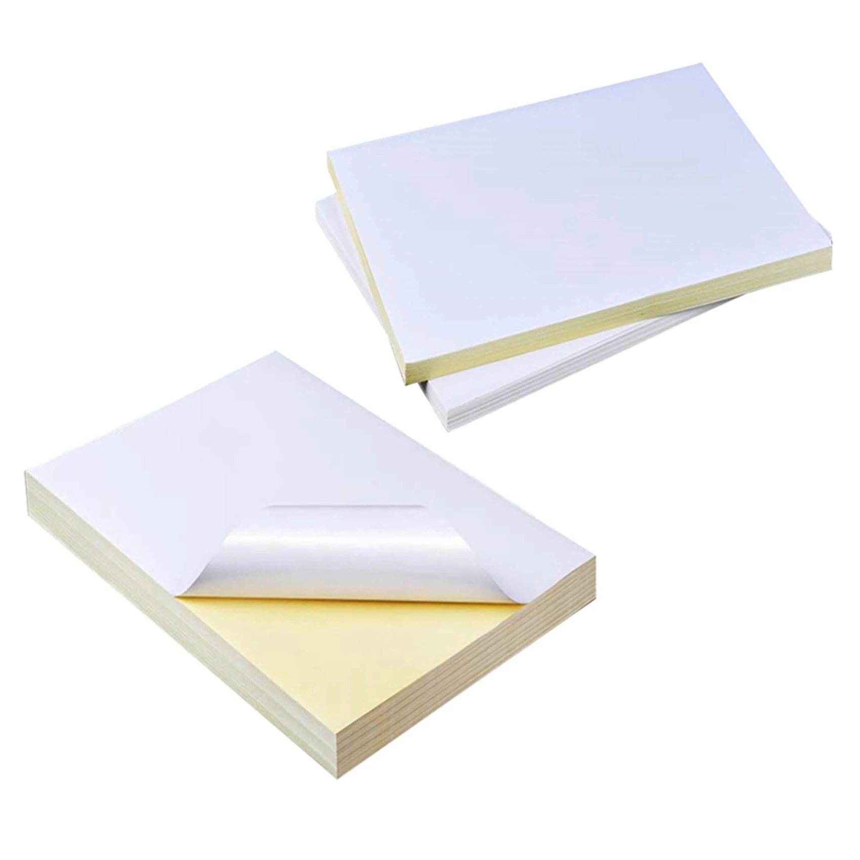 L53A-100 Pcs Lazer 잉크젯 프린터 복사기 용 A4 흰색 자체 접착 방수 스티커, 50 Pcs 광택 및 50 Pcs 매트