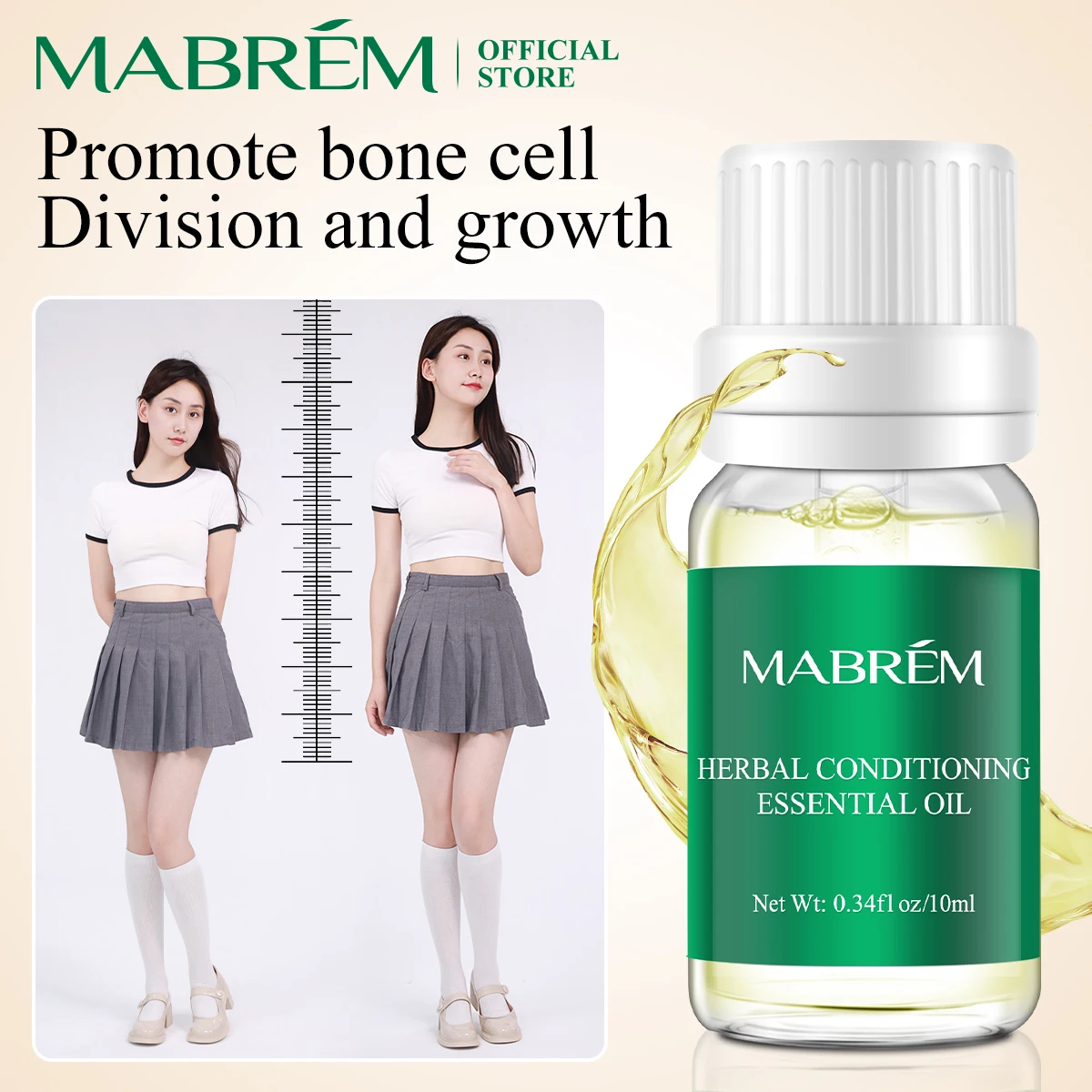 

MABREM Height Increase Oil Promote Bone Growth Conditioning Body Grow Taller Essential Oils Soothing Foot Massage Oil