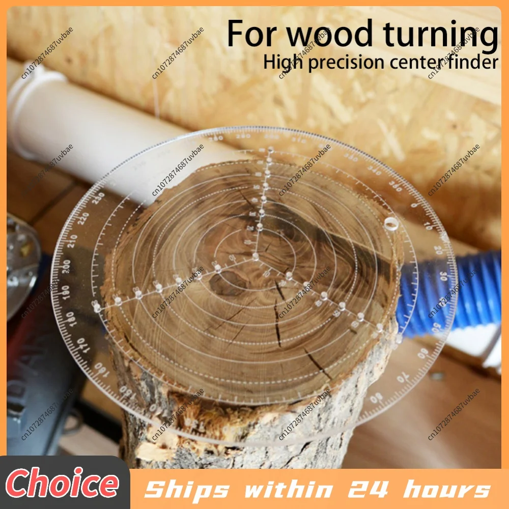 Clear Acrylic Round Center Finder Compass Circle Gauge for Wood Turning Drawing