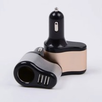 12V Car Cigarette Lighter Socket 3.1A Dual Port USB Gold Auto Charger For Moible Phone Car Cigarette Lighter Splitter Universal