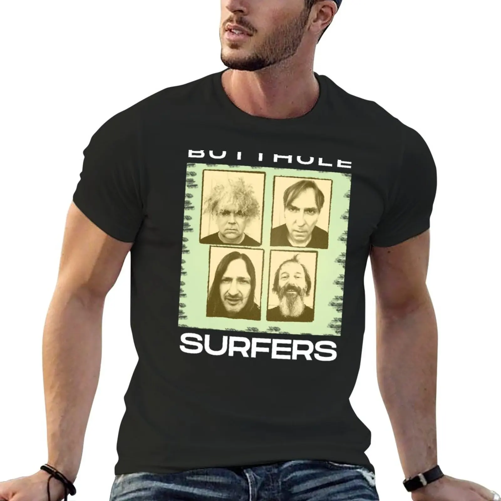 New BUTTHOLE SURFERS BAND T-Shirt oversized t shirts Short sleeve tee custom t shirt plain white t shirts men