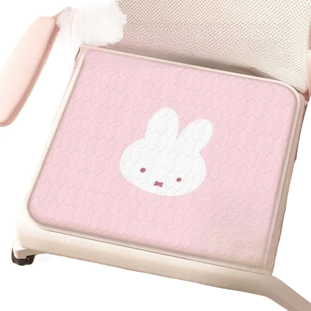 Anime Coolness Tencel Cute Cartoon Miffy Square Cushion Dining Chair Butt Pad Four Seasons Universal Office Chair Sedentary Mat view 5