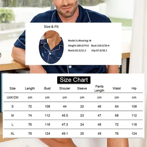 Kurzes Set -Pyjama -Set, Schlafkleidung für Männer, Knöpfe und elastische Taillenshorts, Heimkleidung, 2 Stücke 8 Hauptverkäufe Kurzfilm - №8