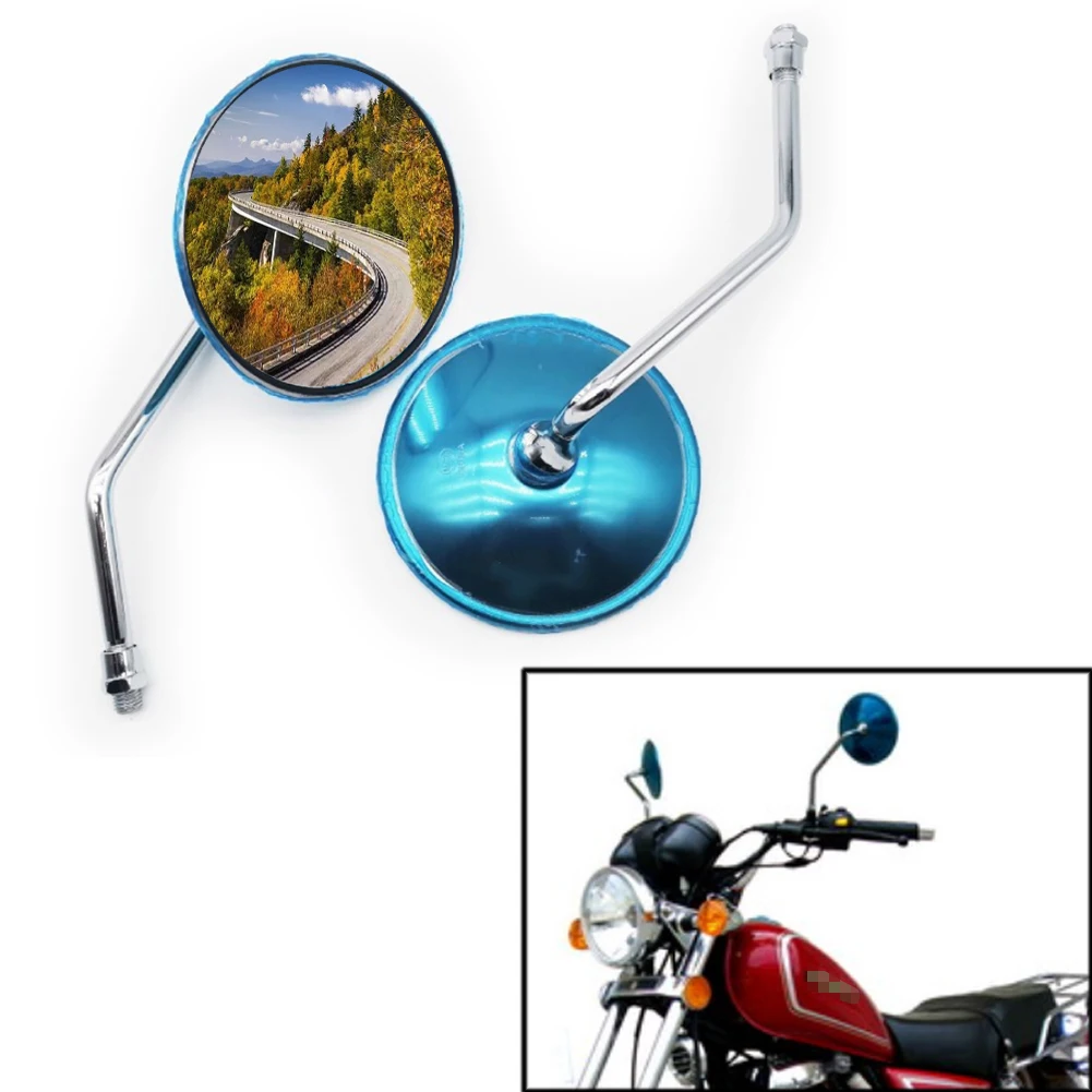 Espejo retrovisor izquierdo y derecho para motocicleta, espejos convexos cromados de 10mm para Suzuki Lifan Skygo GN125, GN125H, GN125F, HJ125-8