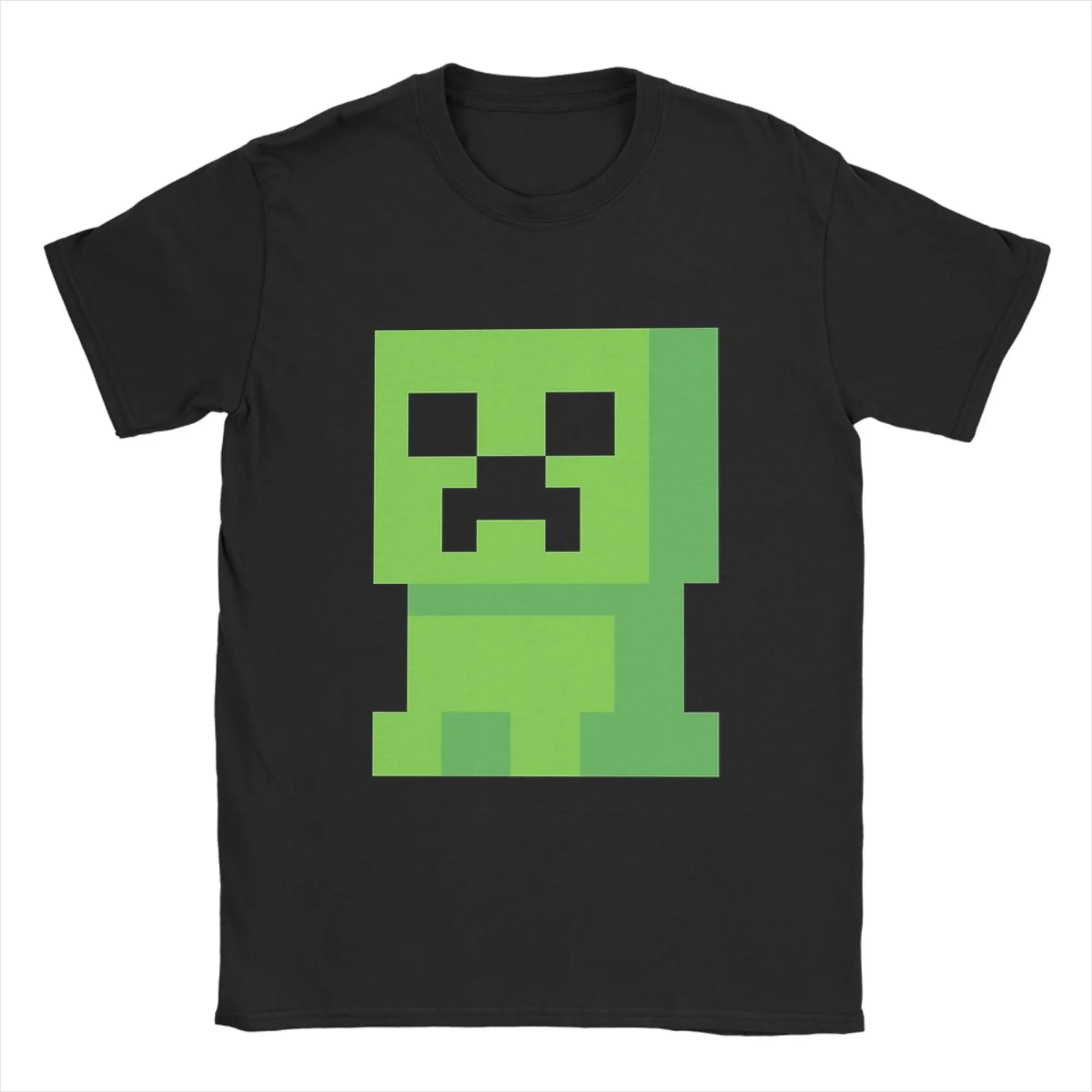 

Pixel Creeper T Shirt Men's Cotton Tops Leisure Round Neck Short Sleeve