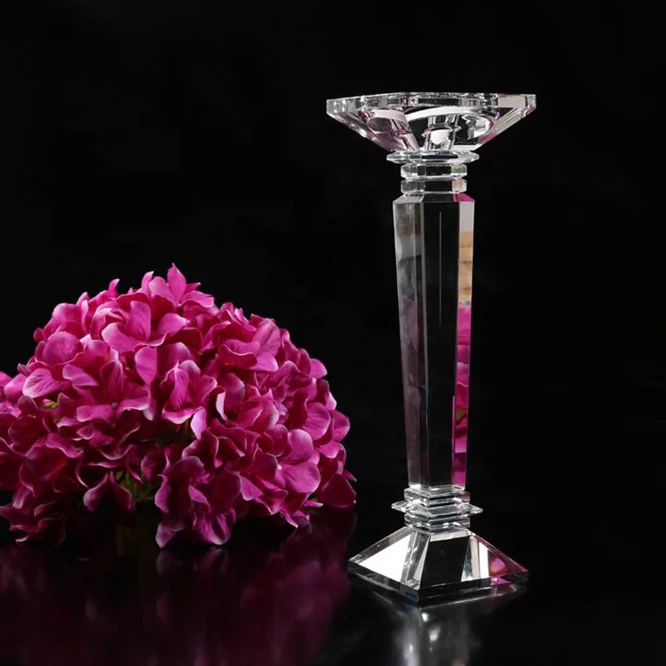 Wedding Candlestick Clear Crystal Candle Holder Set of 3 Party Decoration Table Centerpiece