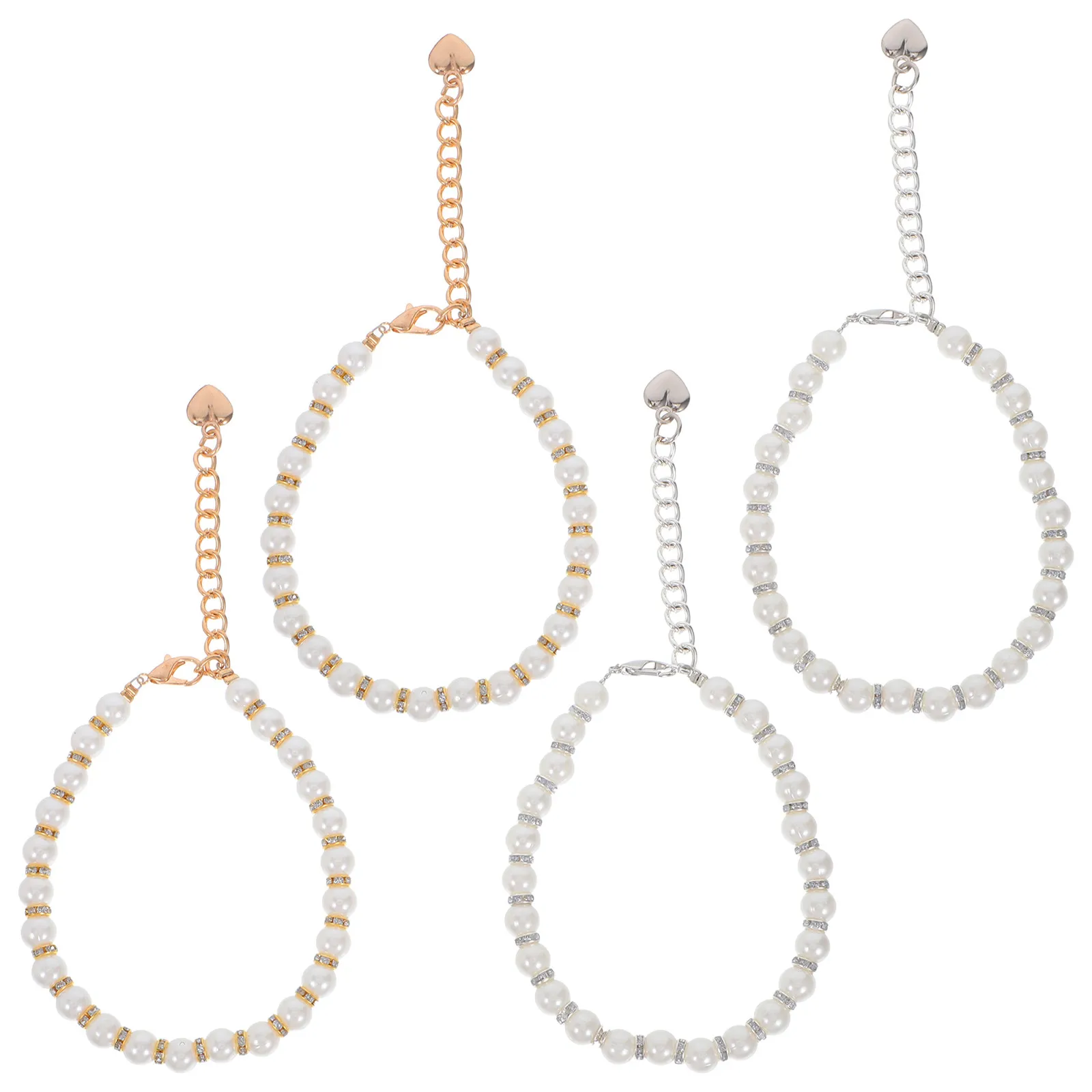 

2 пары ремешков для обуви на высоком каблуке с жемчугом, с искусственным жемчугом и бусинами, съемные, предотвращающие распускание, удобные, нескользящие аксессуары для обуви