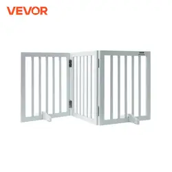 VEVOR Free Standing Dog Gate Freestanding Pet Gate 3 Panels Foldable Dog Gate for Narrow Passageways Expandable Dog Barrier