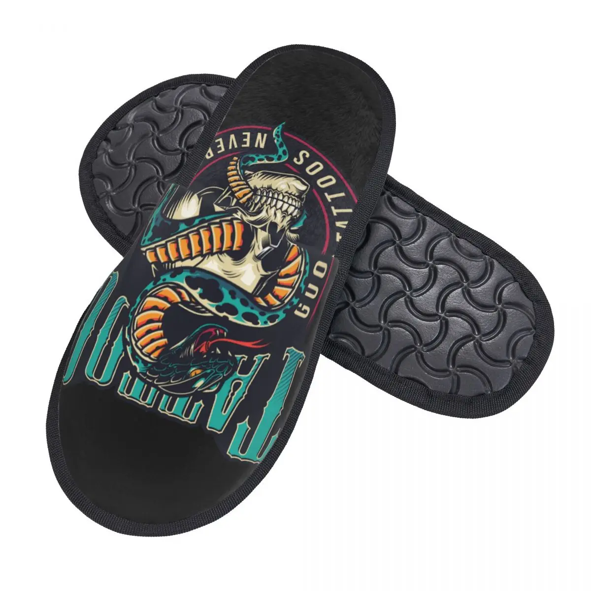 TV Cobra Kai House Slippers Women Soft Memory Foam Serpentine Good Tattoos Never Dies Slip On Hotel Slipper Shoes