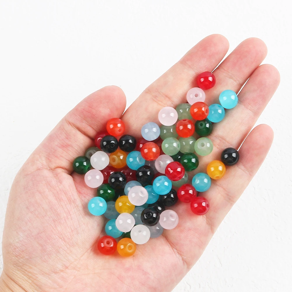 

4mm 6mm 8mm Round Shape Glass Beads Roundle Loose Spacer Beads For Jewelry Making DIY Charms Bracelet Necklace Accessories