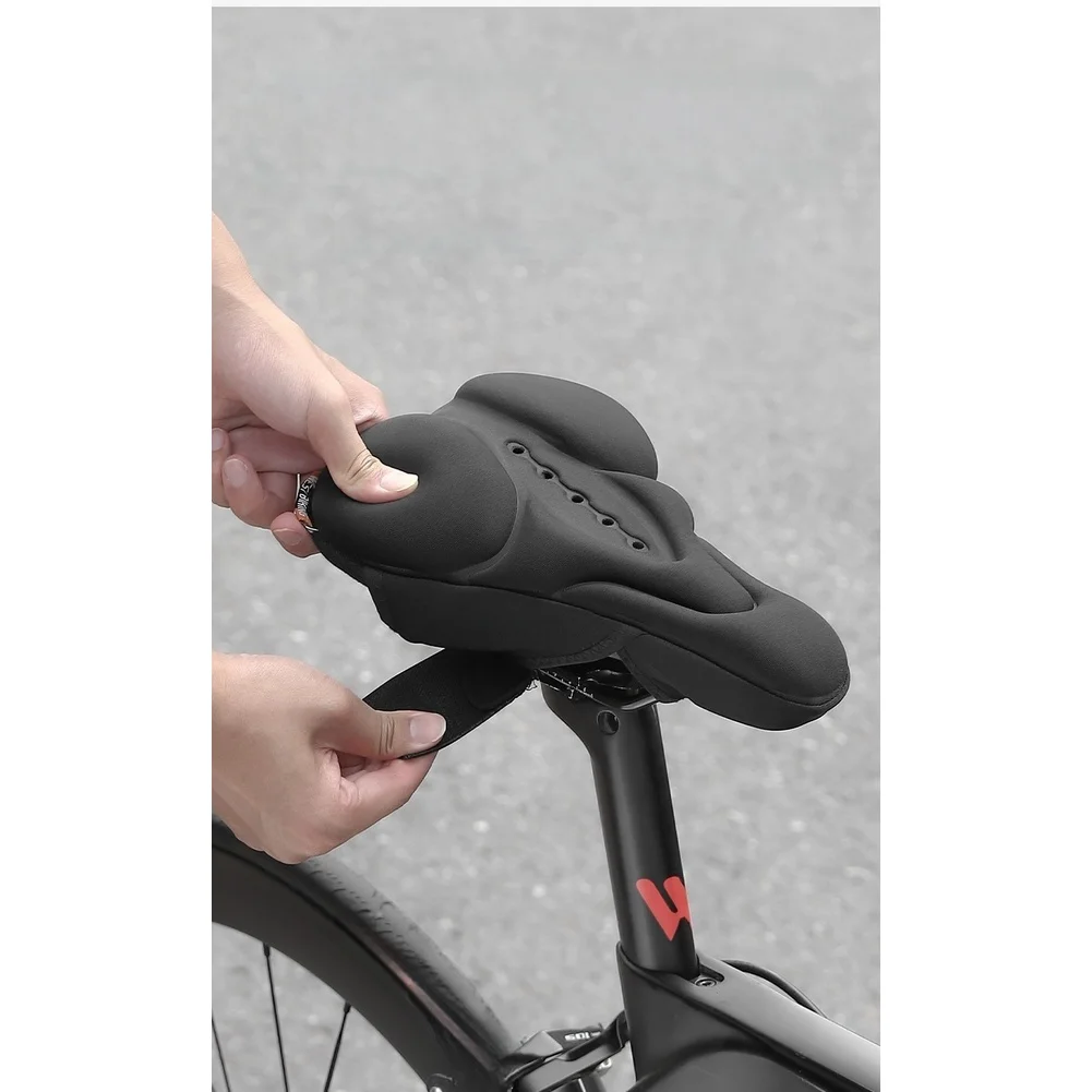 高弾性シリコーン自転車サドルカバー通気性 5 穴換気パッドア - Mountain Biking Pads のレビューと価格