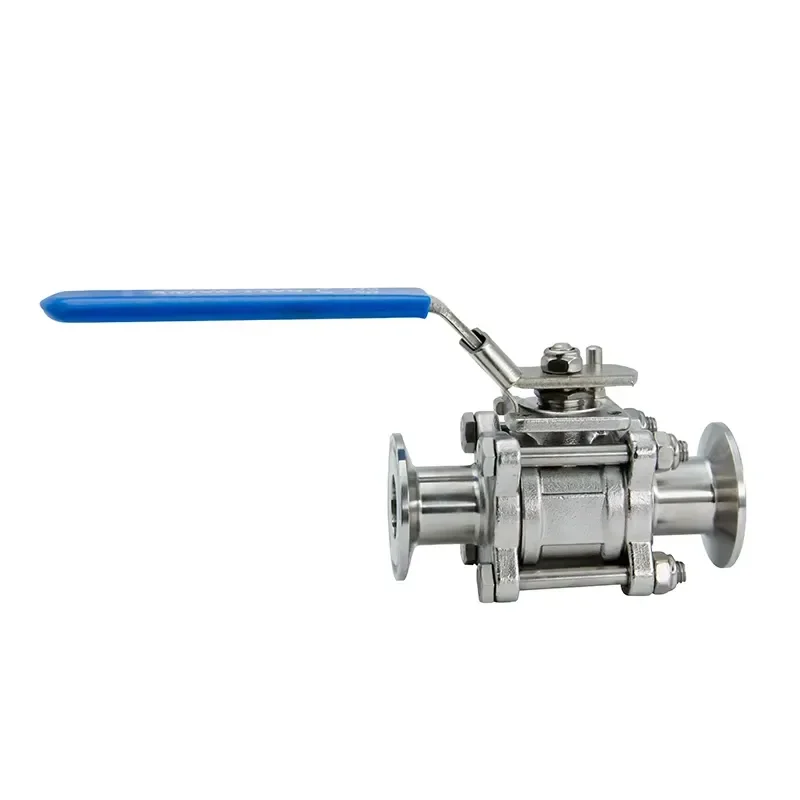 1.5 Inch Stainless Steel 3 PC Full Bore Ball Valve SS304 Sanitary Stainless Steel Surety Manual Three-piece Tri Clamp Ball
