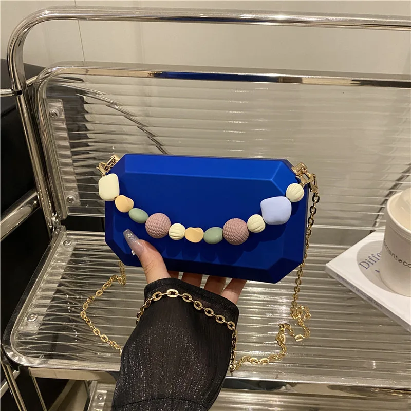 

‌2025 Viral Chain Box Bag‌ - Trendy Acrylic Clutch Purse for Women, Luxury Evening Handbag with Metal Detailing