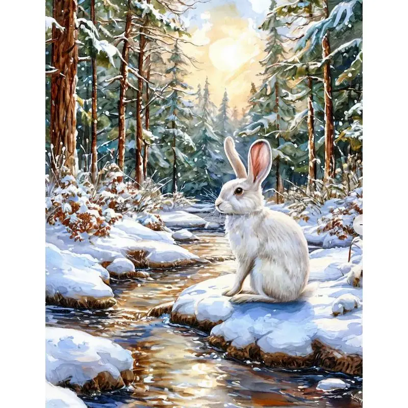 

GATYZTORY Winter Scenery Painting By Numbers Wall Art Drawing Kit Landscape Crafts Gift Kits Painting With Numbers