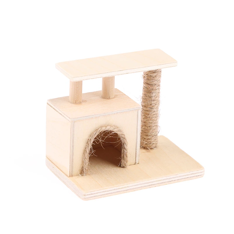 1 Stuk 1:12 Poppenhuis Mini Decoratieve Woonkamer Meubelen Benodigdheden Hout Kat Klimframe Miniatuur Ornamenten