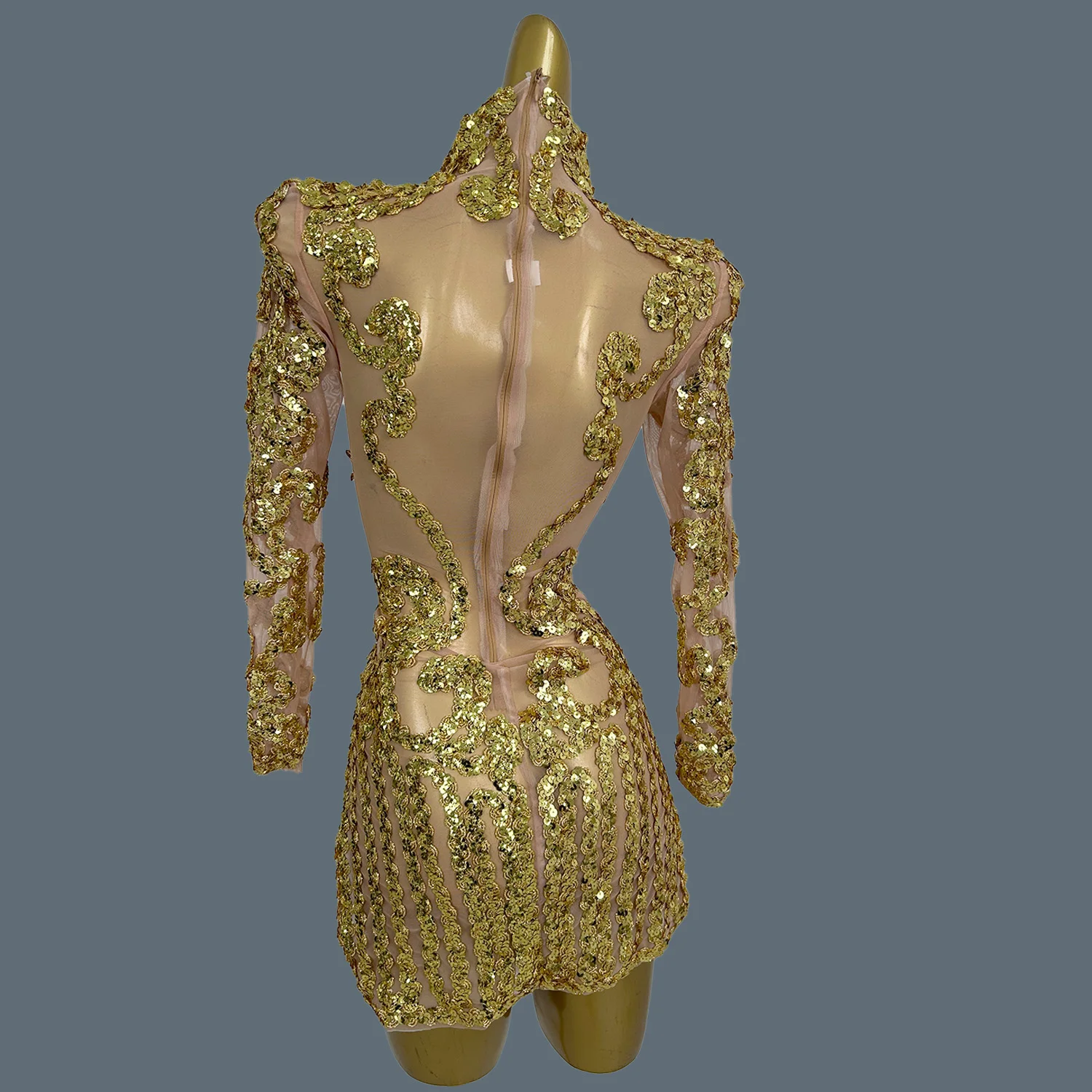 Vestido ultra curto de lantejoulas brilhantes, roupa feminina para festa de aniversário, bar, dança, vestido de baile, cantor, palco, raoquan