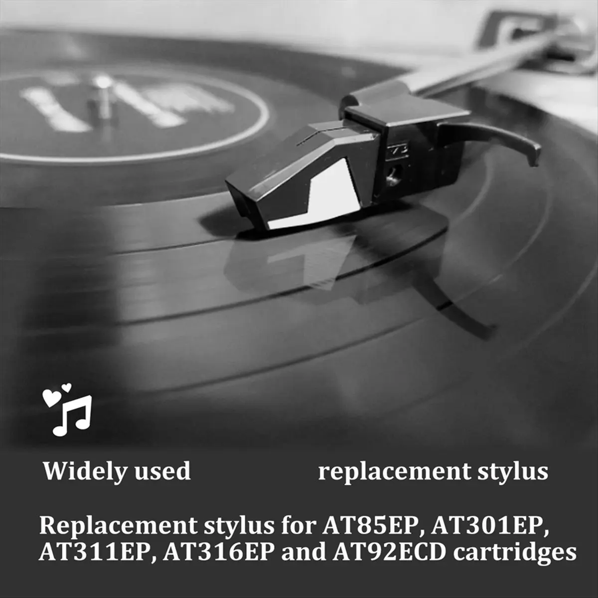 RANA ATN85EP Replacement Stylus for AT85EP Compatible for ATN85EP Elliptical Turntable Stylus for AT301EP