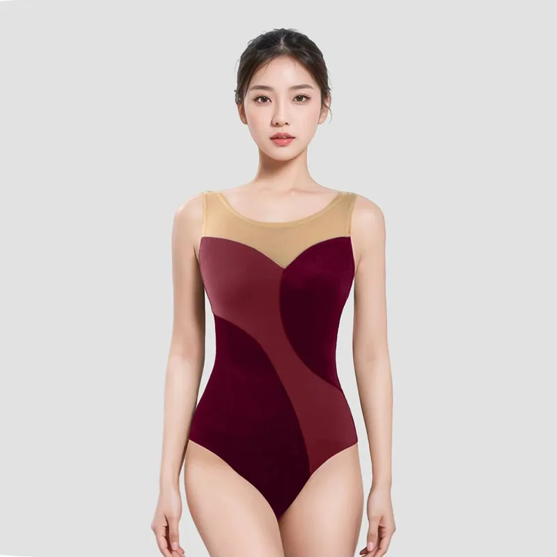 Nuovi body da balletto ballerina per donna Costume da ballo con giunture a forma di tulipano senza maniche Costume da ballo per pratica di ginnastica