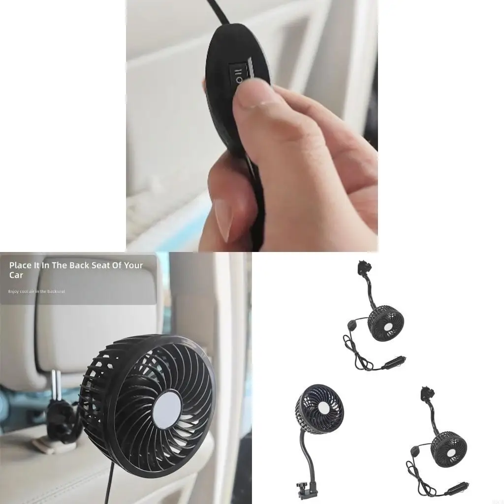 M6CB Auto Coolers 2 Speed Adjustable Ventilation Car Fan Circulator for Car Accessory