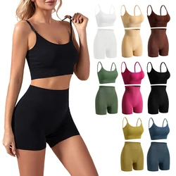 Seamless Yoga Set Female Women's Crop Top Bra Leggings 2PCS Women Outfit Fitness Gym Workout Shorts Sport Wear Gym Suit