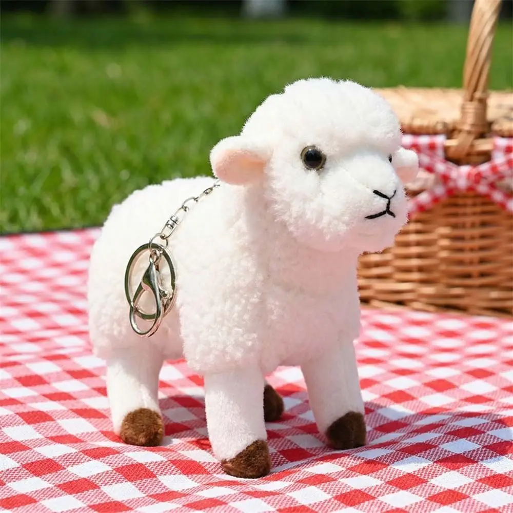 

Baby Sleeping Simulation Simulation Sheep Stuffed Animal White Goat Stuffed Soft PP Cotton Sheep Keychain Gifts