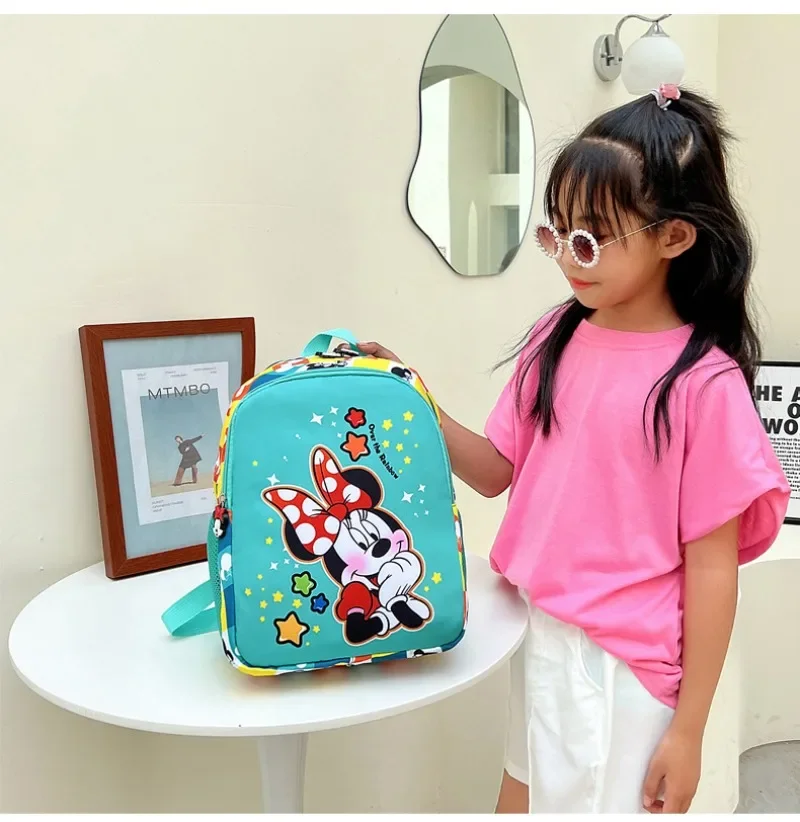 MINISO Disney-mochila multifuncional con estampado de Mickey y Minnie para niños, bolso escolar de dibujos animados para jardín de infantes, novedad