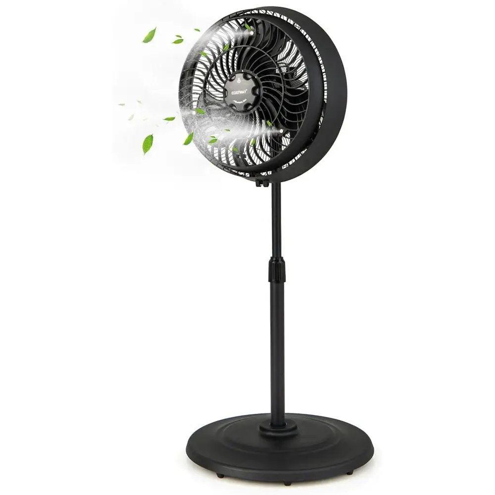 

16-дюймовый осциллирующий напольный вентилятор с регулируемой высотой, 3 уровнями увлажнения, 3 скоростями, 90° ° Осцилляция, 35 ° Угловой штекер для использования внутри помещений или на улице