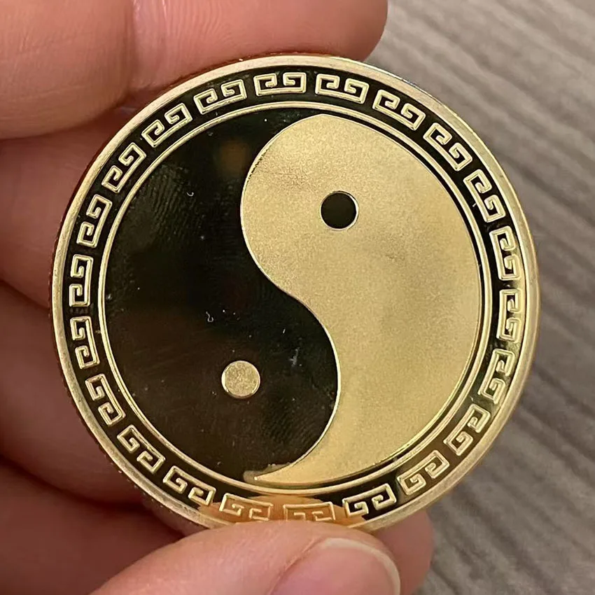 Taiji Dragon and Phoenix Commemorative Coin Collection Coins Souvenir
