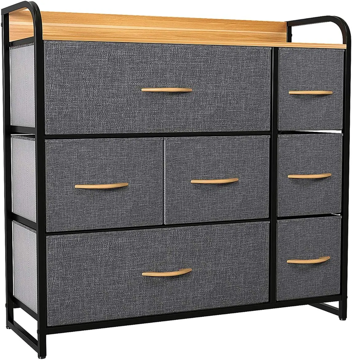 

Fabric Dresser with 7 Storage Drawers, Black Dresser & Chest of Drawers, Tall Dresser for Bedroom, Living Room, Hallway, Clos