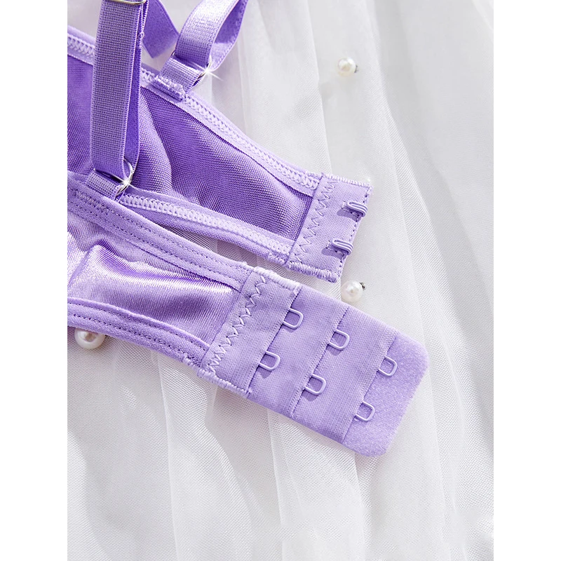 مجموعة الملابس الداخلية النسائية الأزهار التطريز جنسي الملابس الداخلية رومانسية الأرجواني ملابس داخلية شفافة الحميمة رقيقة جدا حمالة صدر ولباس داخلي مجموعة #6