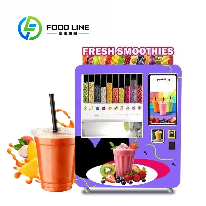 Self-Service Full Automatic Customize Fruit Smoothie Vending Machine Credit Cards QR Codes Tokens Smoothies-vending-machine