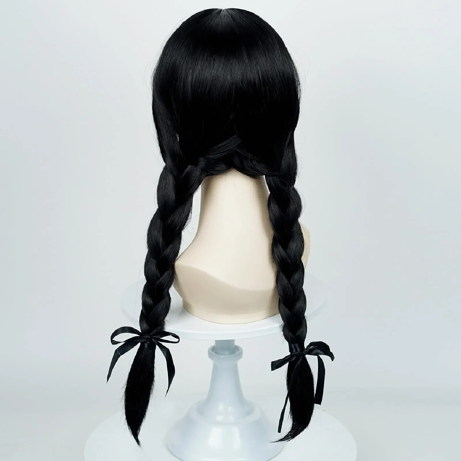 20Inch Synthetic Hair Long Braided Black Cosplay Wig for Halloween Thanksgiving Day Christmas Natural COS Anime Cosplay Wig