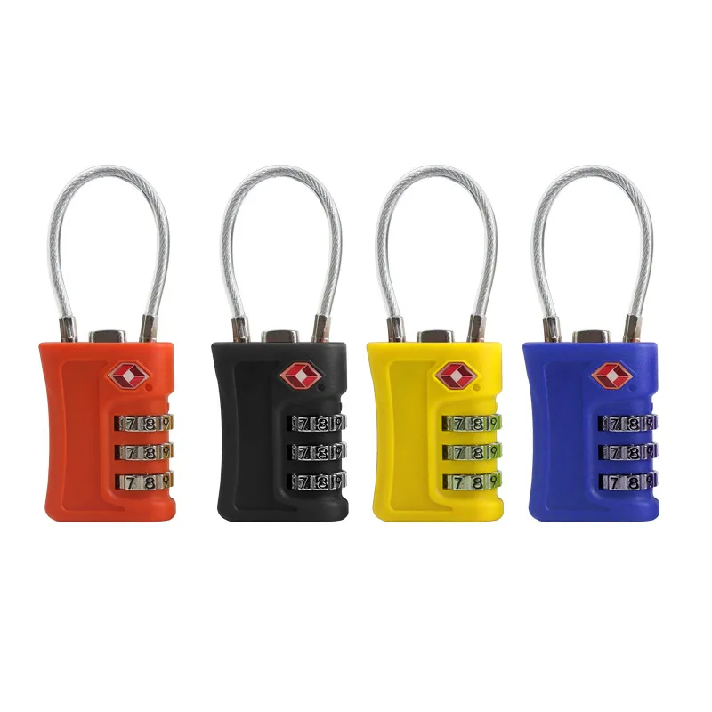 Steel Cable Tsa Combination Lock, 3-Digit Resettable Tsa Combination Padlock Luggage Travel Lock