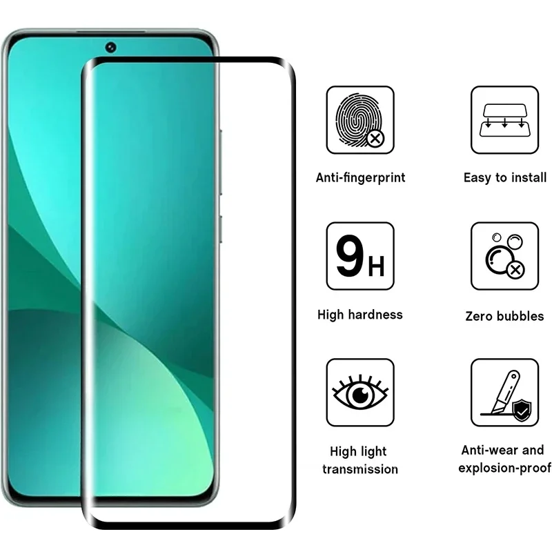 Vetro temperato curvo con colla completa per OPPO Reno 12 Pro Protezione schermo a copertura totale a prova di esplosione per vetro OPPO Reno 12