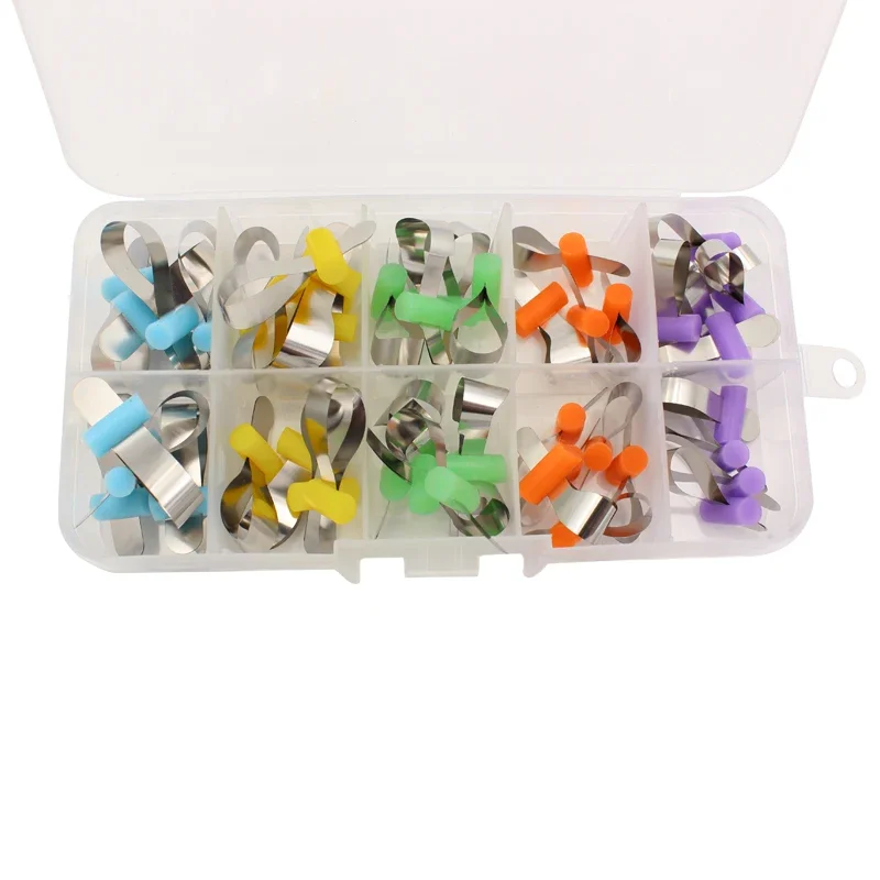 50pcs/Box Dental Metal Matrices Bands Retainerless Automatrix with Locker Forming Sheet Orthodontic Sectional Contoured