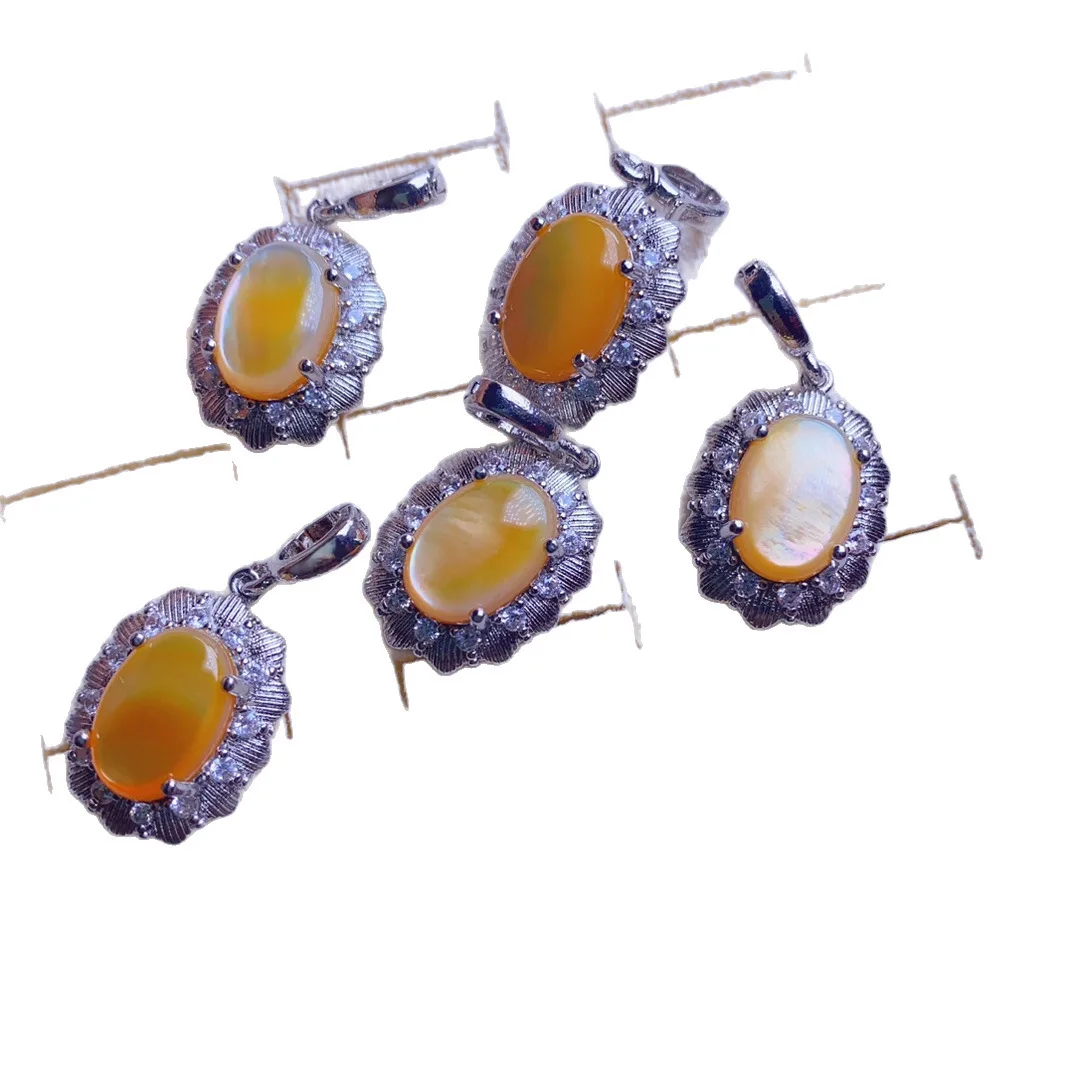 5pcs Wholesale Natural Shell Inlay Pendant Charms for DIY Bracelet Necklace Jewelry Making Accessories 30x16mm