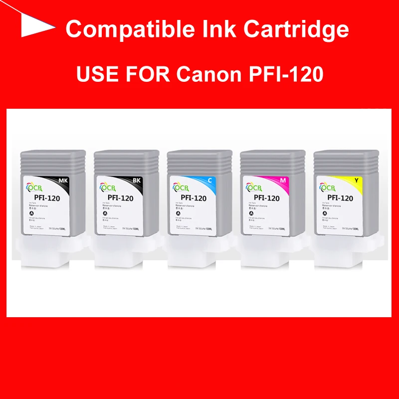 For Canon PFI-120 ink cartridge compatible for Canon TM-200 TM-205 TM-300 TM-305 Printer with PFI-120 chip ( 6 options )