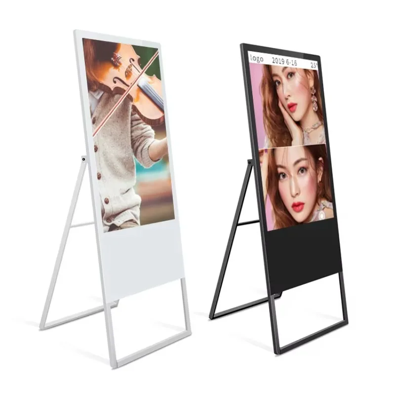 43-Inch LCD Advertising Display Screen Floor Standing Poster Menus Display For Retail Stores Shopping Malls Indoor Use