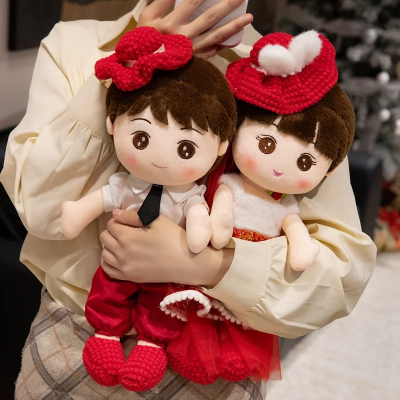 

Adorable Couple Plush Doll Decor Home Cushion for Sofa Office Chair Non-Slip Base Washable Premium Gift Presentation