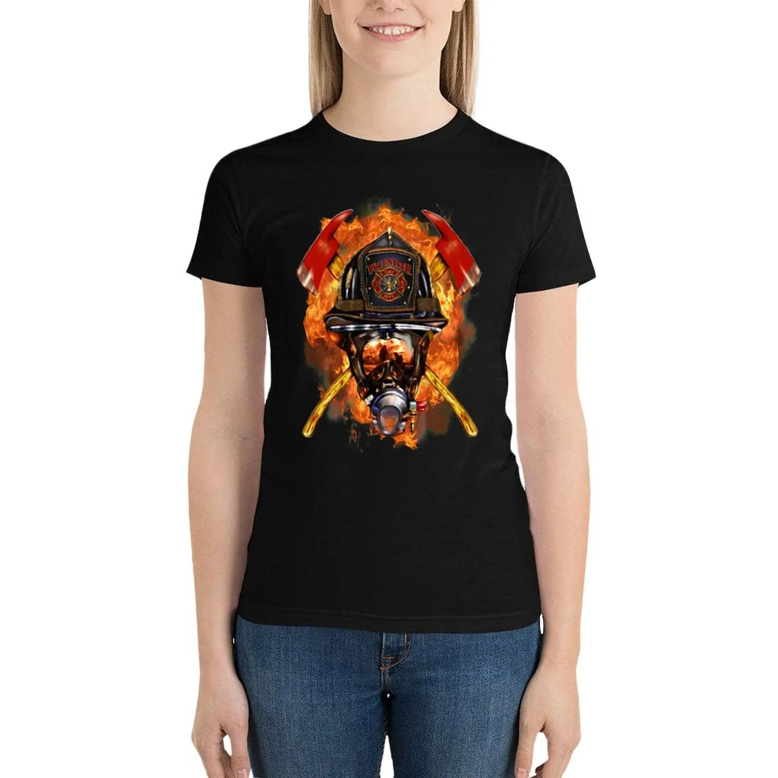 Firefighter The Anonymous Heroes Novelty Gifts. T-Shirt lady clothes graphics Women's t-shirt