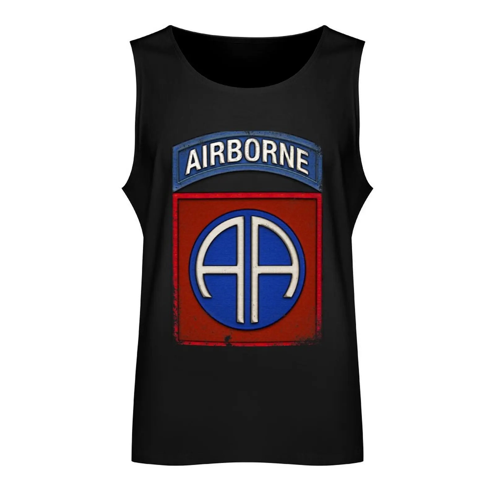 82nd Airborne Div Parachutist Wings and Patch - Distressed Tank Top summer clothes for men Men's tops