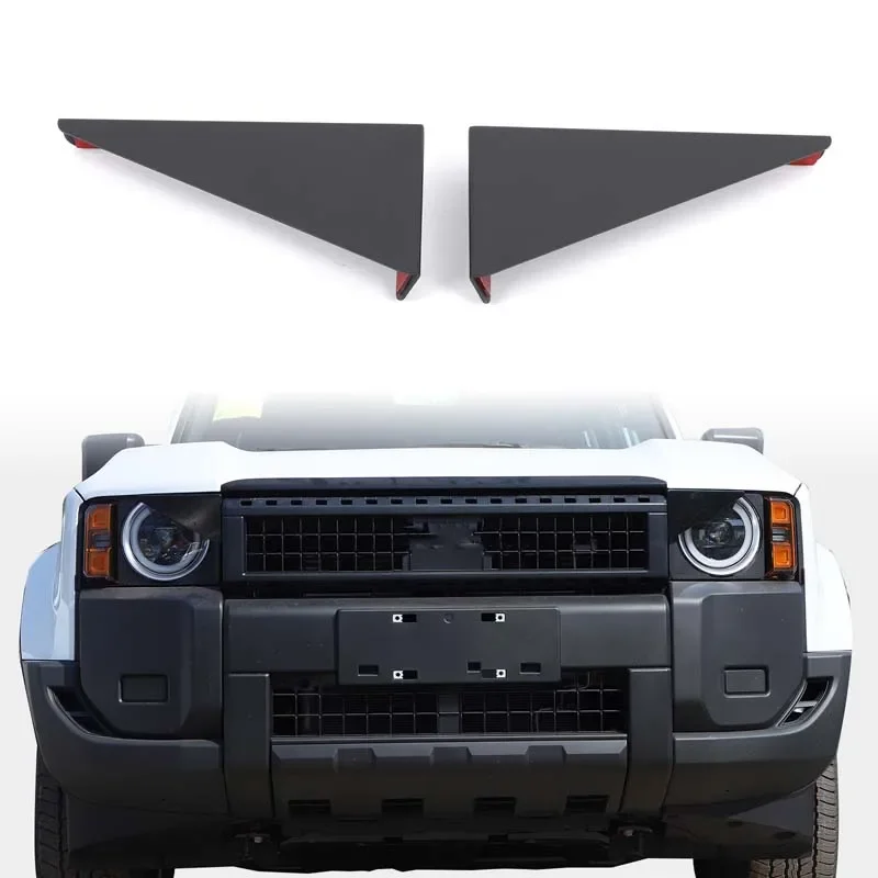 For Toyota Land Cruiser Prado 250 LC250 2024+ Aluminum Alloy Black Car Headlight Decorative Accessories (Round Light Version)